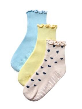 Hold For Three 3-Pack Pastel Pilates Barre Crew Socks - NWT